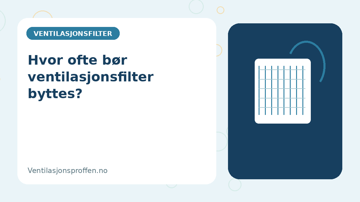 Hvor ofte bør ventilasjonsfilter byttes?