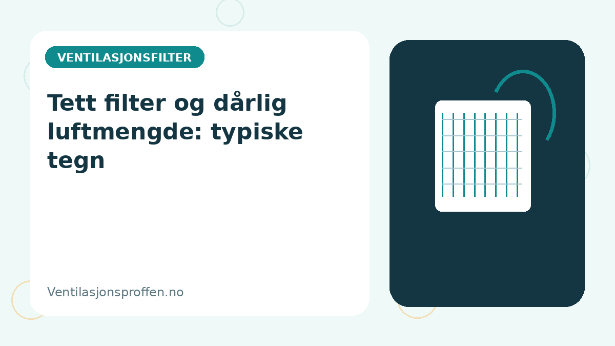 Tett filter og dårlig luftmengde: typiske tegn